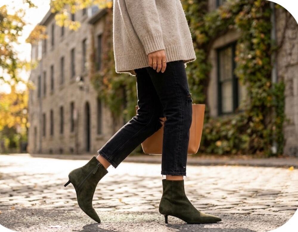 Pierre Hardy Stella Bootie in Khaki Buttery Soft Suede 37.5